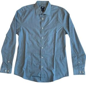 H&M Easy Iron Formal Button Down Shirt Men’s Medium Size M